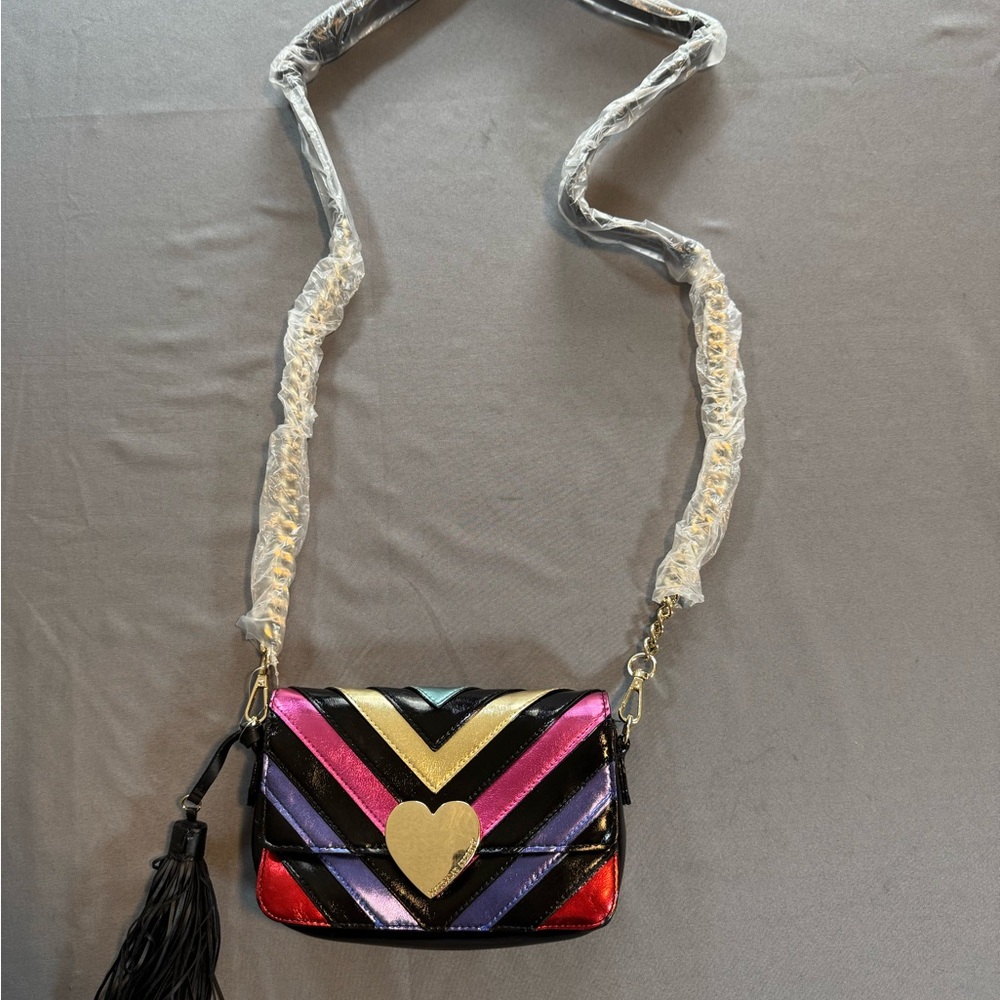 Victoria's Secret Multicolor Chevron Crossbody Bag NWOT